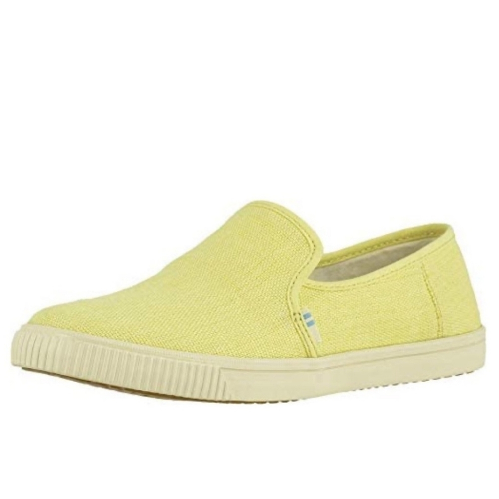 TOMS Clemente Highlighter Yellow Canvas Low-Top Sneakers